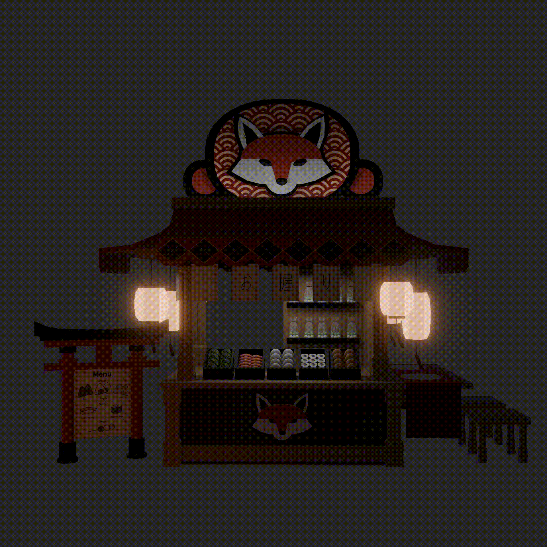 3D Food Stall Animation