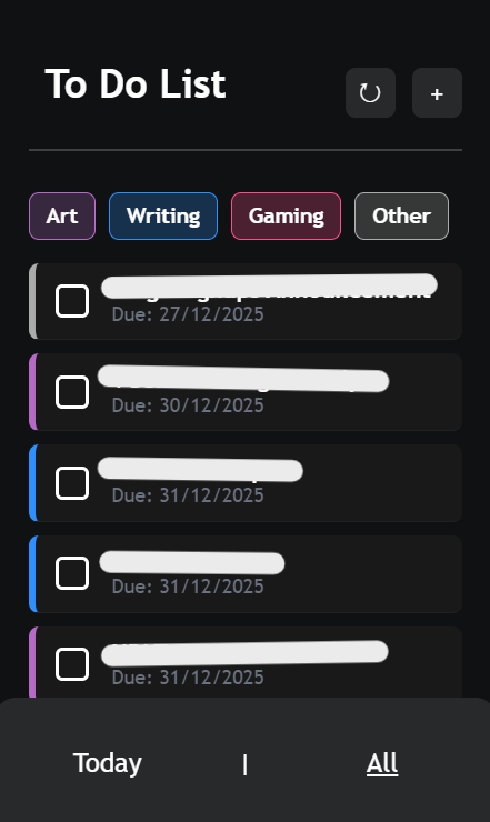Sky Planner task overview screen 2